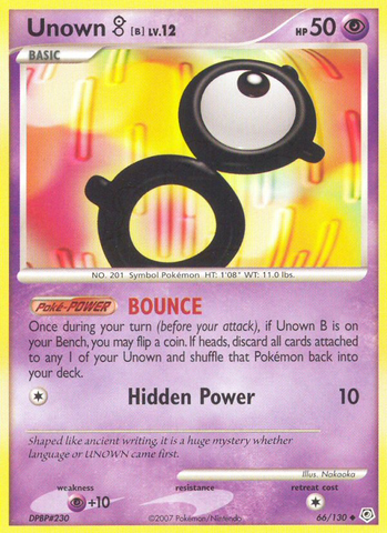 Unown B (66/130) [Diamond & Pearl: Base Set] - The Mythic Store | 24h Order Processing