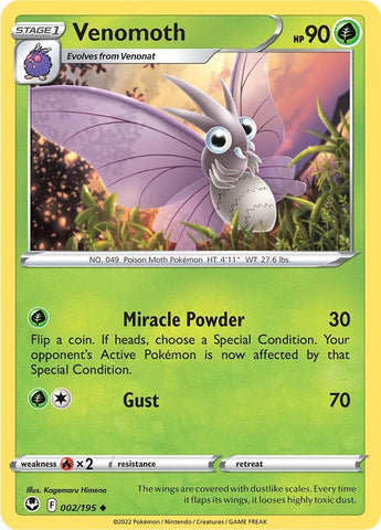 Venomoth (002/195) [Sword & Shield: Silver Tempest] - The Mythic Store | 24h Order Processing