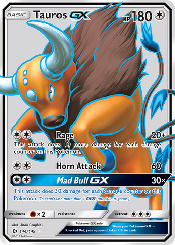 Tauros GX (144/149) [Sun & Moon: Base Set] - The Mythic Store | 24h Order Processing