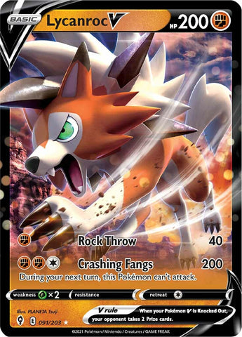 Lycanroc V (091/203) [Sword & Shield: Evolving Skies] - The Mythic Store | 24h Order Processing