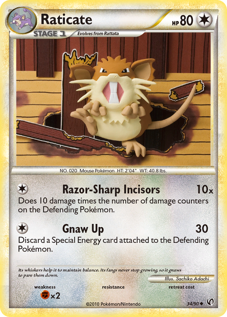 Raticate (34/90) [HeartGold & SoulSilver: Undaunted] - The Mythic Store | 24h Order Processing