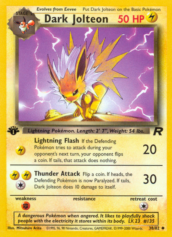 Dark Jolteon (38/82) [Team Rocket 1st Edition] - The Mythic Store | 24h Order Processing