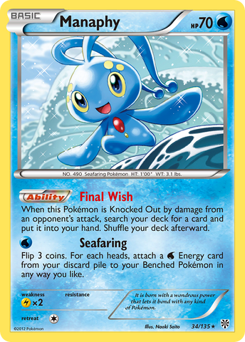 Manaphy (34/135) [Black & White: Plasma Storm] - The Mythic Store | 24h Order Processing