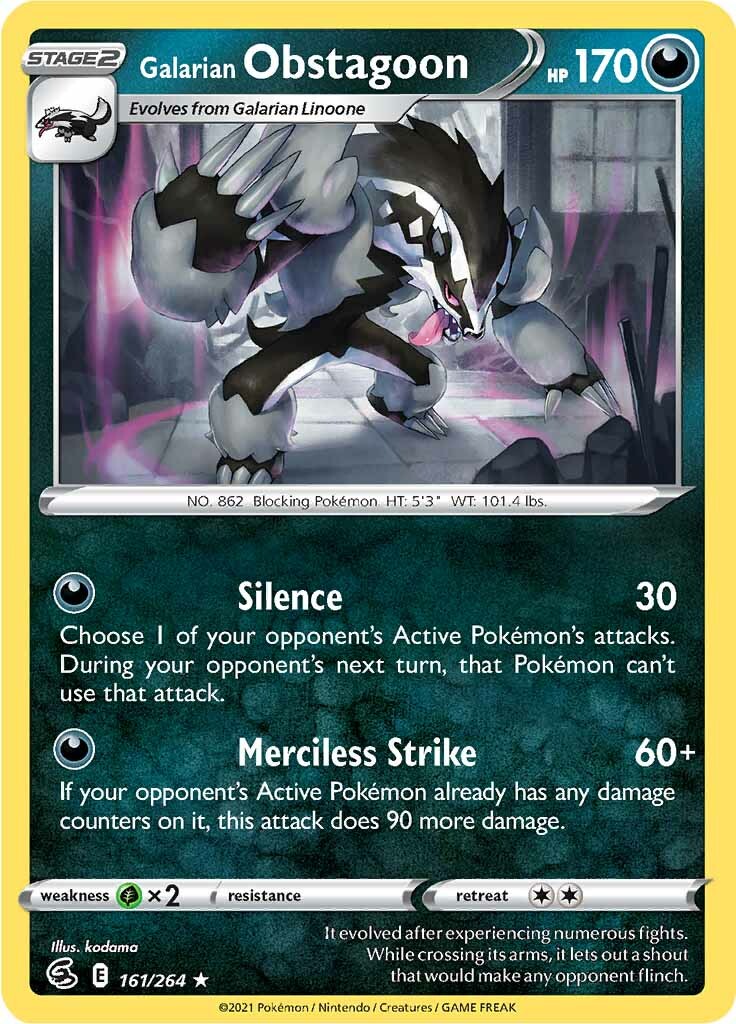 Galarian Obstagoon (161/264) [Sword & Shield: Fusion Strike] - The Mythic Store | 24h Order Processing