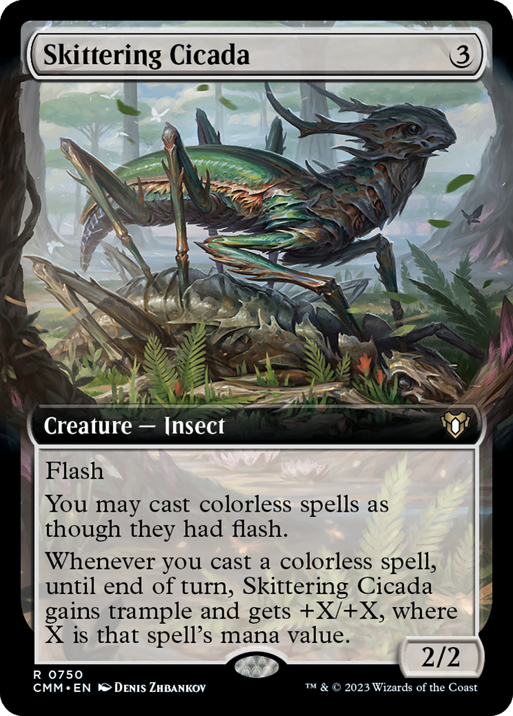 Skittering Cicada (Extended Art) [Commander Masters] - The Mythic Store | 24h Order Processing