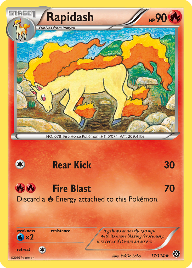 Rapidash (17/114) [XY: Steam Siege] - The Mythic Store | 24h Order Processing