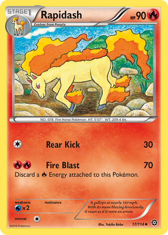 Rapidash (17/114) [XY: Steam Siege] - The Mythic Store | 24h Order Processing