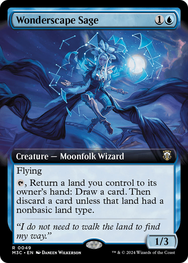 Wonderscape Sage (Extended Art) (Ripple Foil) [Modern Horizons 3 Commander] - The Mythic Store | 24h Order Processing