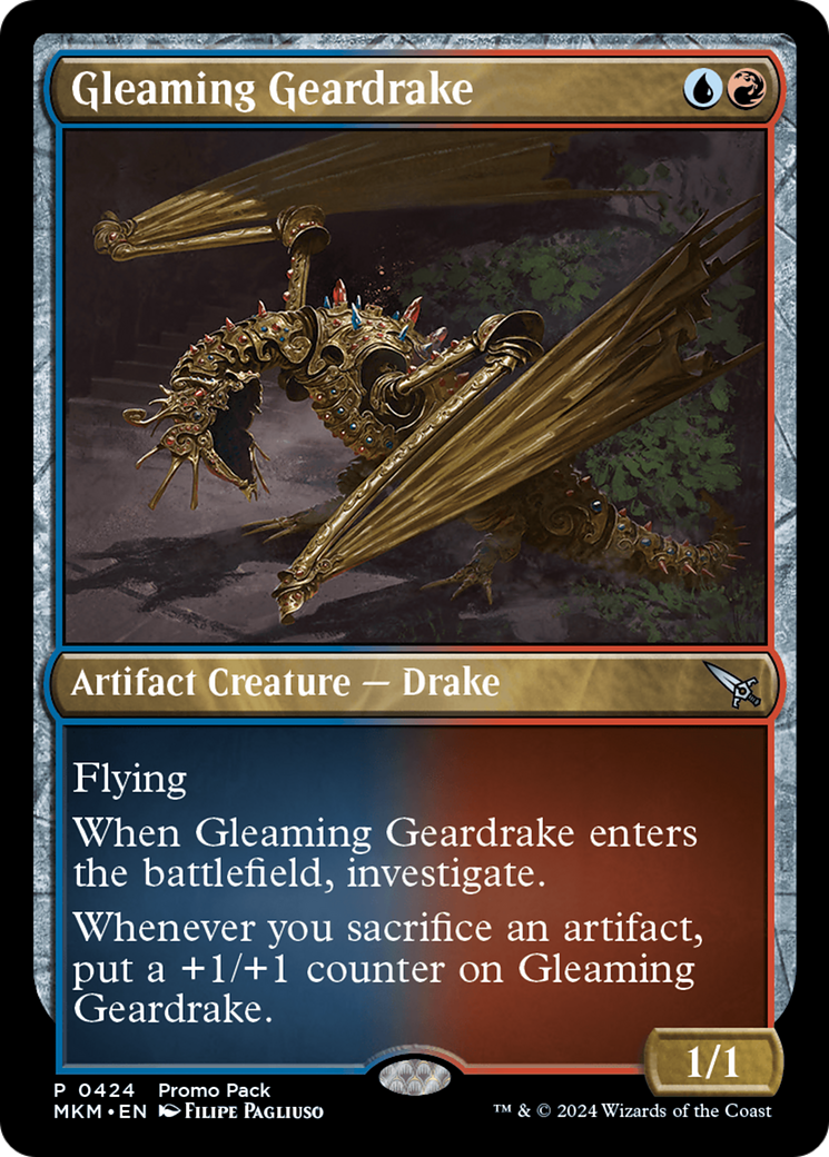 Gleaming Geardrake (Promo Pack) [Murders at Karlov Manor Promos] - The Mythic Store | 24h Order Processing