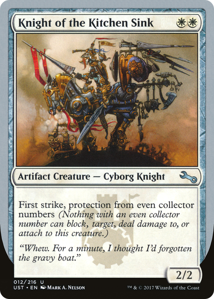 Knight of the Kitchen Sink ("protection from even collector numbers") [Unstable] - The Mythic Store | 24h Order Processing