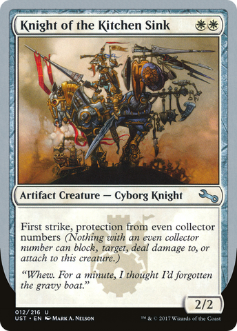 Knight of the Kitchen Sink ("protection from even collector numbers") [Unstable] - The Mythic Store | 24h Order Processing