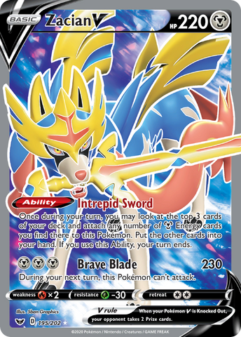 Zacian V (195/202) [Sword & Shield: Base Set] - The Mythic Store | 24h Order Processing