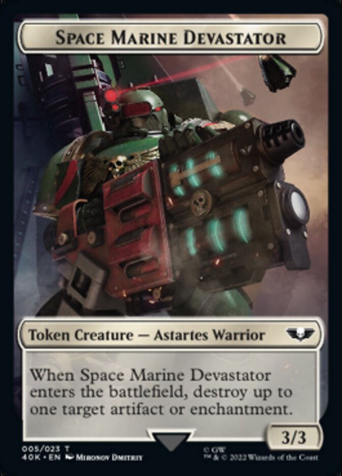 Soldier (002) // Space Marine Devastator Double-Sided Token (Surge Foil) [Warhammer 40,000 Tokens] - The Mythic Store | 24h Order Processing