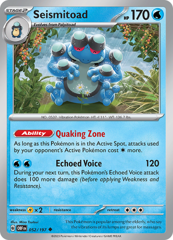 Seismitoad (052/197) [Scarlet & Violet: Obsidian Flames] - The Mythic Store | 24h Order Processing