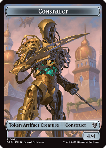 Construct // Golem (0013) Double-Sided Token [Aetherdrift Commander Tokens] - The Mythic Store | 24h Order Processing