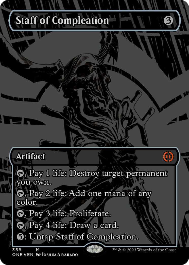 Staff of Compleation (Oil Slick Raised Foil) [Phyrexia: All Will Be One] - The Mythic Store | 24h Order Processing