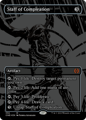 Staff of Compleation (Oil Slick Raised Foil) [Phyrexia: All Will Be One] - The Mythic Store | 24h Order Processing