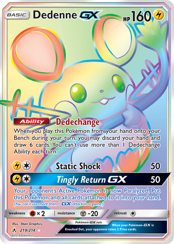 Dedenne GX (219/214) [Sun & Moon: Unbroken Bonds] - The Mythic Store | 24h Order Processing