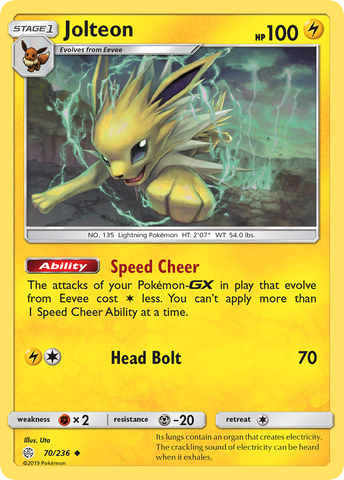 Jolteon (70/236) [Sun & Moon: Cosmic Eclipse] - The Mythic Store | 24h Order Processing