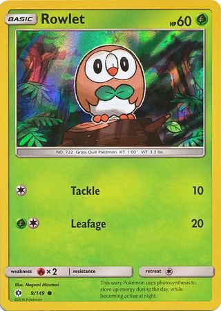 Rowlet (9/149) (Water Web Holo) [Sun & Moon: Base Set] - The Mythic Store | 24h Order Processing