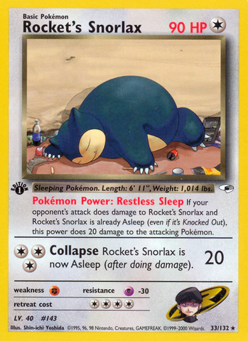 Rocket's Snorlax (33/132) [Gym Heroes 1st Edition] - The Mythic Store | 24h Order Processing