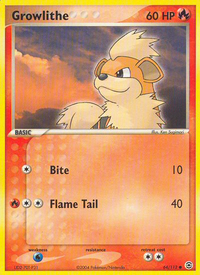 Growlithe (64/112) [EX: FireRed & LeafGreen] - The Mythic Store | 24h Order Processing