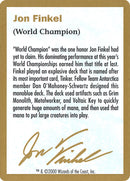 Jon Finkel Bio [World Championship Decks 2000] - The Mythic Store | 24h Order Processing