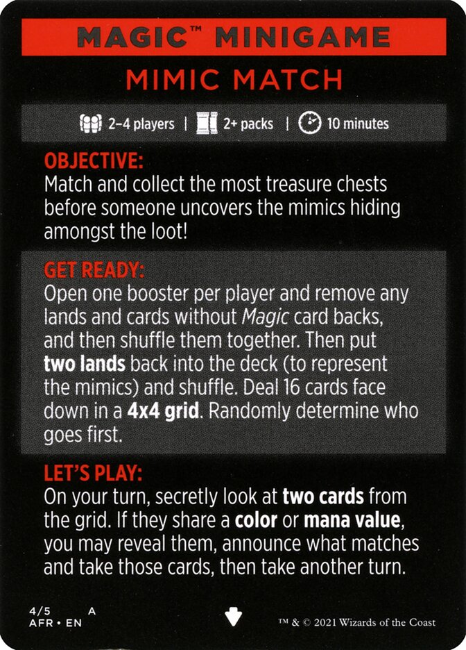 Mimic Match (Magic Minigame) [Dungeons & Dragons: Adventures in the Forgotten Realms Minigame] - The Mythic Store | 24h Order Processing