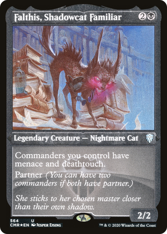 Falthis, Shadowcat Familiar (Etched) [Commander Legends] - The Mythic Store | 24h Order Processing