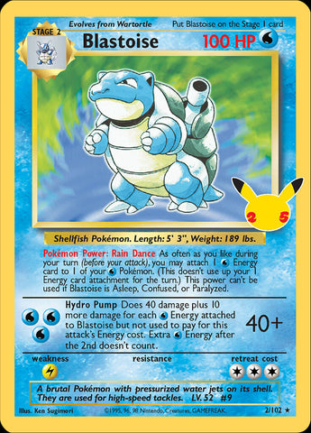 Blastoise (2/102) [Celebrations: 25th Anniversary - Classic Collection] - The Mythic Store | 24h Order Processing