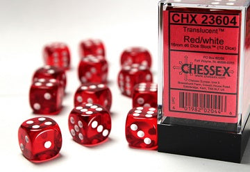 Translucent 16mm D6 (12 dice) - The Mythic Store | 24h Order Processing