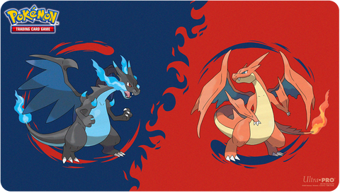 Pokemon Playmat - Mega Charizard X & Mega Charizard Y - The Mythic Store | 24h Order Processing