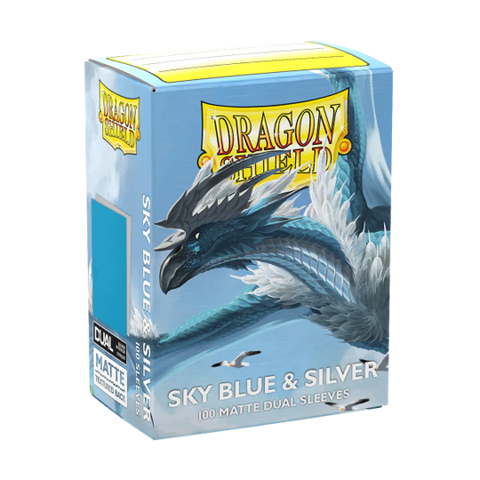 Dragon Shield Matte Dual Sleeve - Sky Blue and Silver