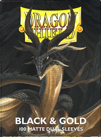 Dragon Shield Matte Dual Sleeve - Black and Gold - The Mythic Store | 24h Order Processing