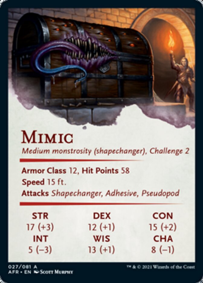 Mimic Art Card [Dungeons & Dragons: Adventures in the Forgotten Realms Art Series] - The Mythic Store | 24h Order Processing