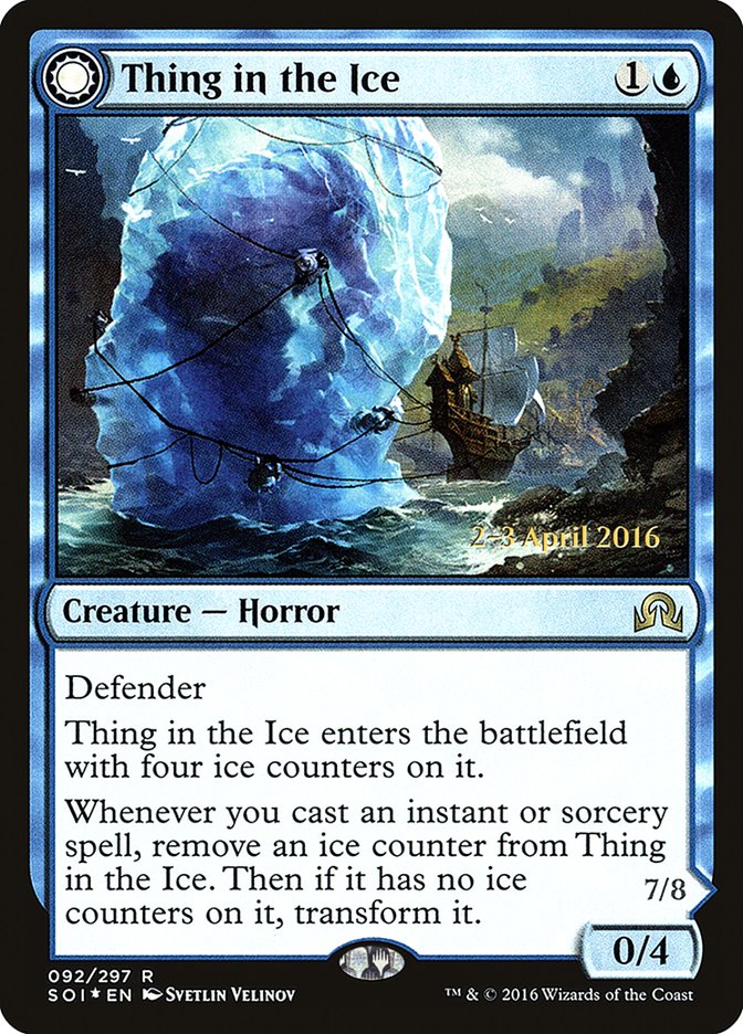 Thing in the Ice // Awoken Horror [Shadows over Innistrad Prerelease Promos] - The Mythic Store | 24h Order Processing