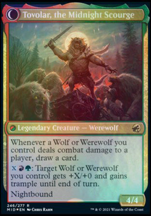 Tovolar, Dire Overlord // Tovolar, the Midnight Scourge [Innistrad: Midnight Hunt Prerelease Promos] - The Mythic Store | 24h Order Processing