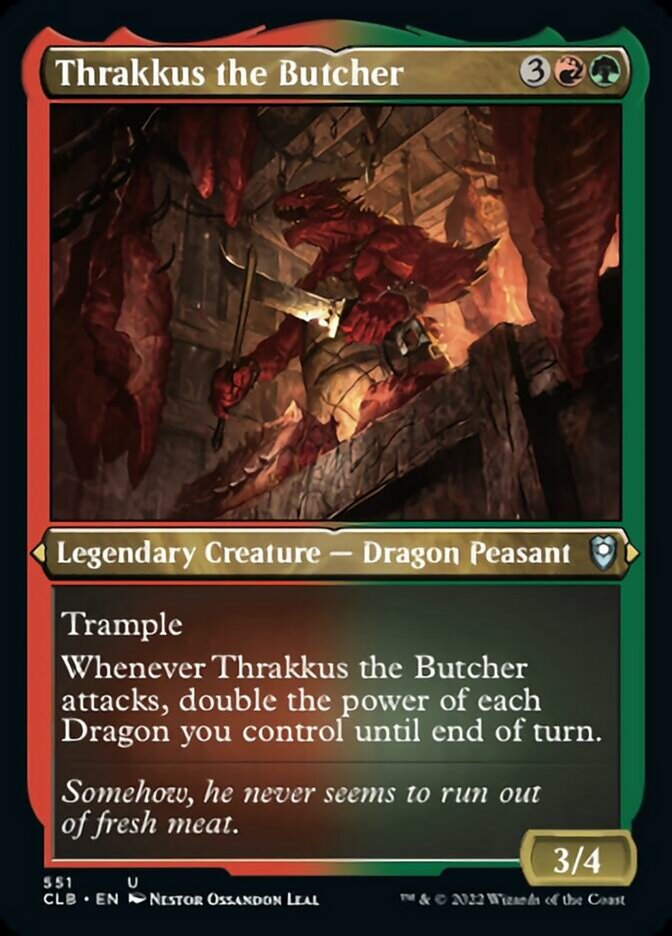 Thrakkus the Butcher (Foil Etched) [Commander Legends: Battle for Baldur's Gate] - The Mythic Store | 24h Order Processing