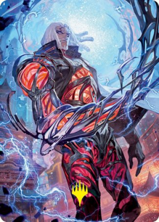 Tezzeret, Betrayer of Flesh Art Card (Gold-Stamped Signature) [Kamigawa: Neon Dynasty Art Series] - The Mythic Store | 24h Order Processing