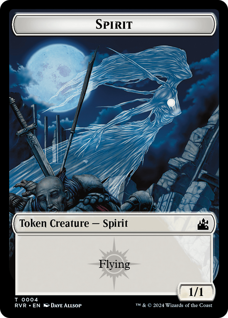 Spirit (0018) // Spirit (0004) Double-Sided Token [Ravnica Remastered Tokens] - The Mythic Store | 24h Order Processing