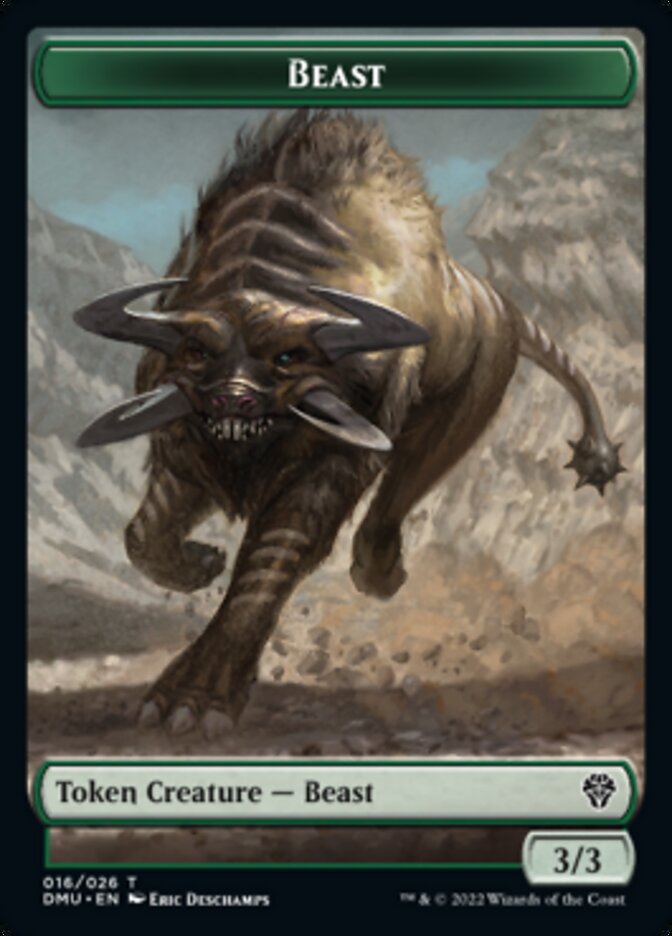 Soldier // Beast Double-Sided Token [Dominaria United Tokens] - The Mythic Store | 24h Order Processing