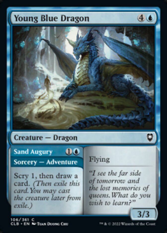 Young Blue Dragon // Sand Augury [Commander Legends: Battle for Baldur's Gate] - The Mythic Store | 24h Order Processing