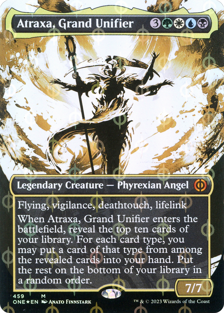 Atraxa, Grand Unifier (Borderless Ichor Step-and-Compleat Foil) [Phyrexia: All Will Be One] - The Mythic Store | 24h Order Processing