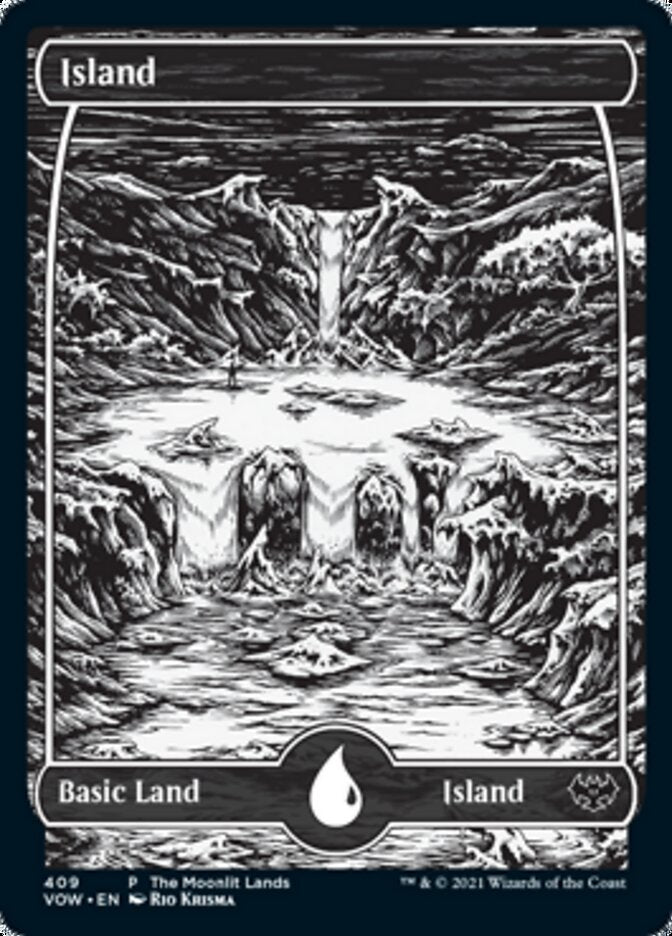 Island (The Moonlit Lands) (Foil Etched) [Innistrad: Crimson Vow Promos] - The Mythic Store | 24h Order Processing
