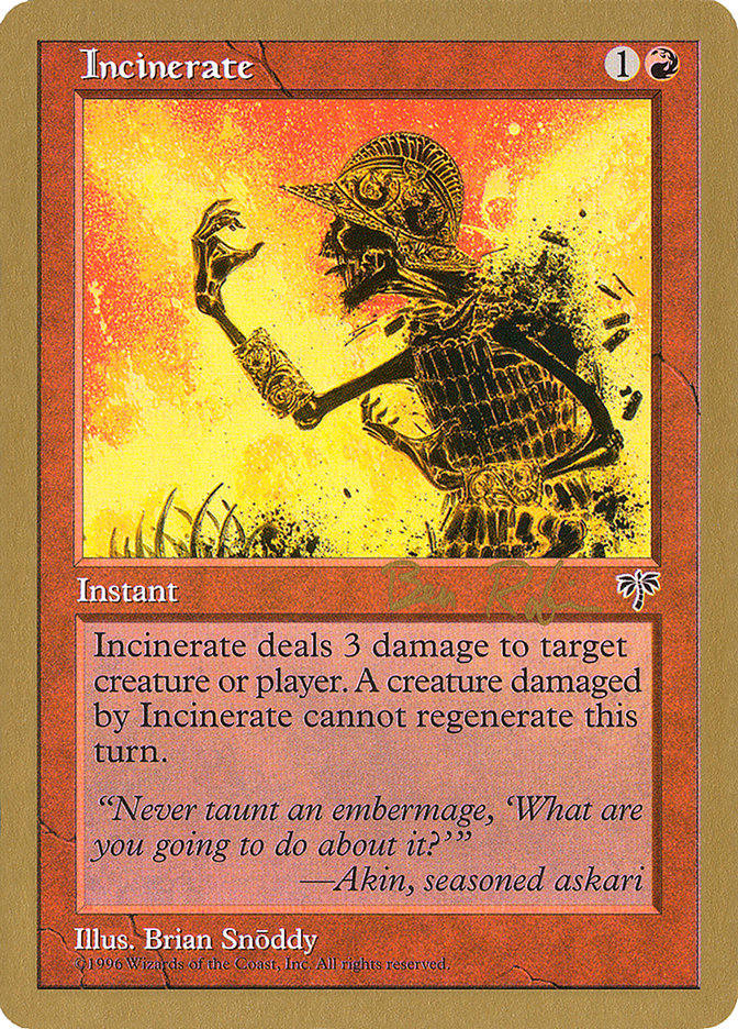 Incinerate (Ben Rubin) [World Championship Decks 1998] - The Mythic Store | 24h Order Processing