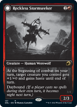 Reckless Stormseeker // Storm-Charged Slasher [Innistrad: Double Feature] - The Mythic Store | 24h Order Processing