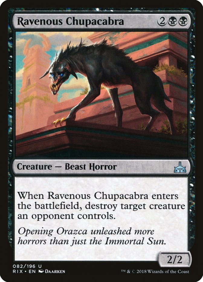 Ravenous Chupacabra [Rivals of Ixalan] - The Mythic Store | 24h Order Processing