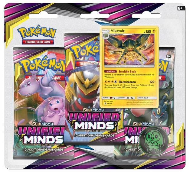 POKÉMON TCG Unified Minds Three Booster Blister - The Mythic Store | 24h Order Processing