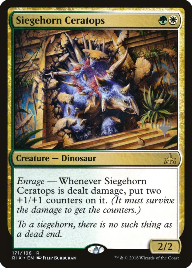 Siegehorn Ceratops (Promo Pack) [Rivals of Ixalan Promos] - The Mythic Store | 24h Order Processing