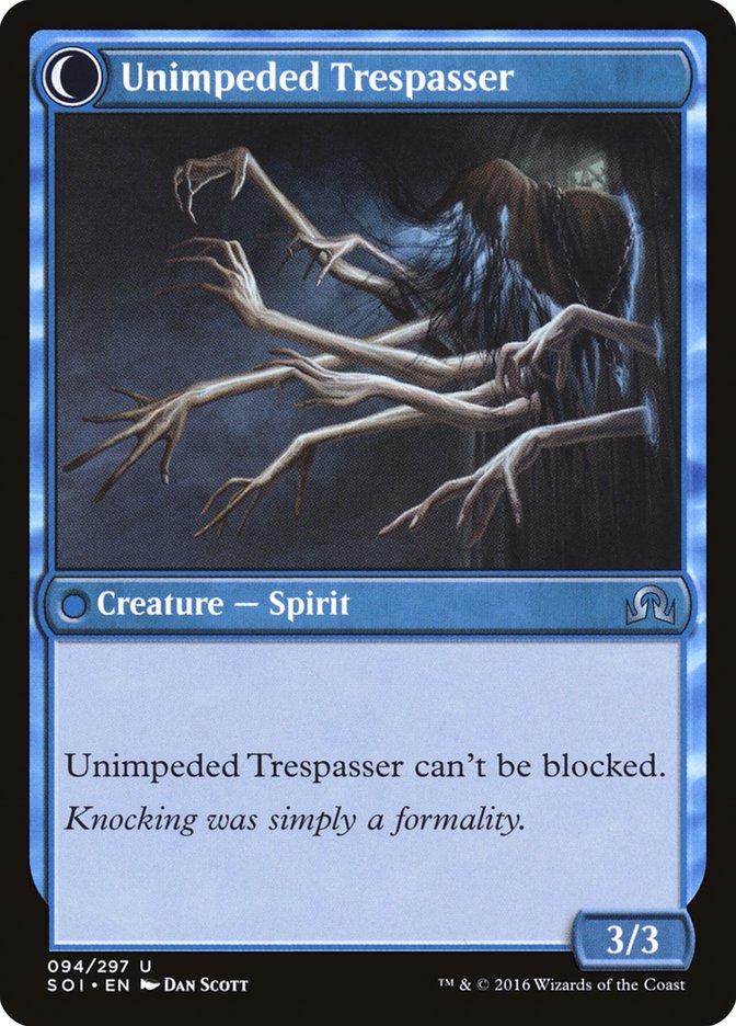 Uninvited Geist // Unimpeded Trespasser [Shadows over Innistrad] - The Mythic Store | 24h Order Processing